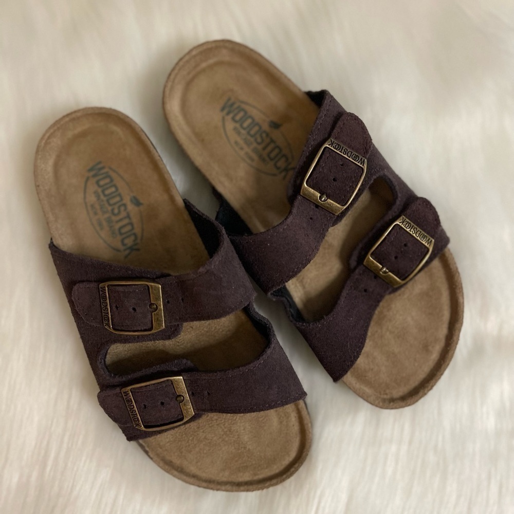 Woodstock Leather Slide Sandal with Buckle Adjustable Arizona NWOT